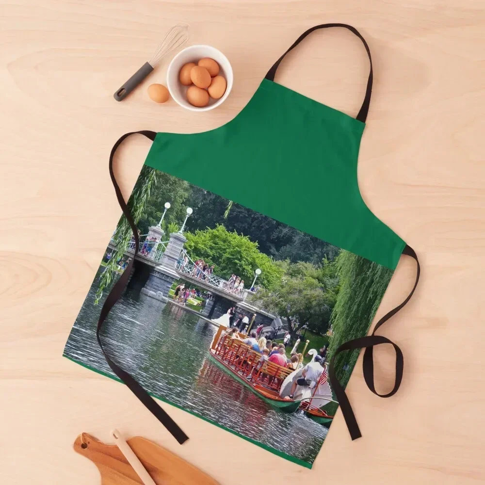 

Swanboat in Boston Commons Digital Painting Apron kindergarten teacher cook wear chef for man Apron