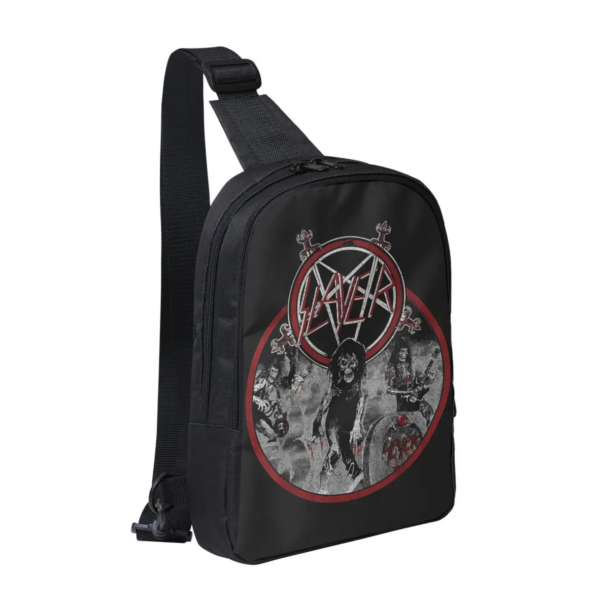 

Heavy Metal Rock Slayer Live Undead Chest Bag Men Sling Crossbody Backpack Chest Bag Traveling Hiking Daypack Shoulder Bag