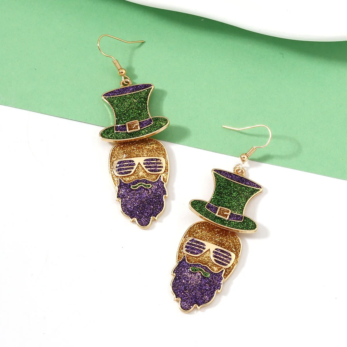 Yiwu Jewelry Carnival Beard Uncle Dripping Oil Light Luxury Versatile Earrings Earrings