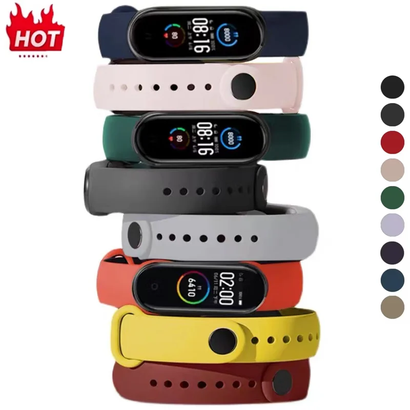 Watch Strap For Xiaomi Mi Band 7 6 5 4 3 Wristband Silicone Bracelet Wrist Straps correa Mi Band 6 7 5 4 Smartwatch Accessories