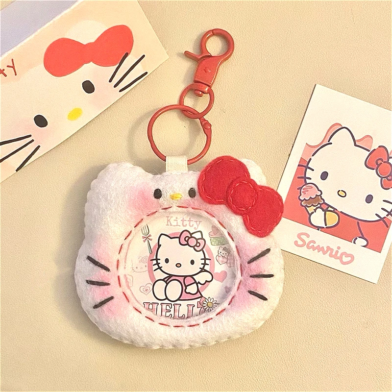 Sanrio Cartoon Character HelloKitty DIY Material Bag Made of Non-woven Fabric Cute Kitten Card Holder Children's Student Pendant