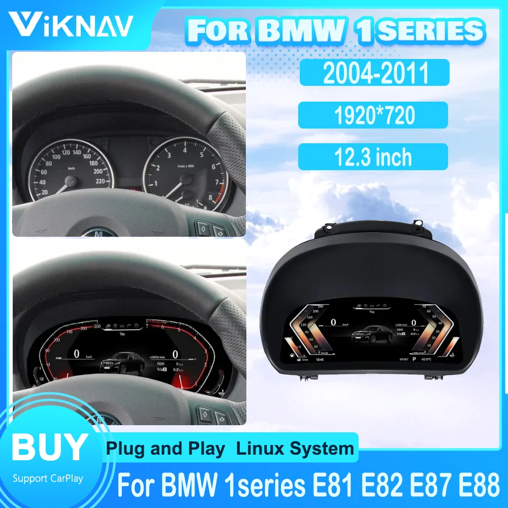 

Система Linux Автомобильная приборная панель для BMW 1 серии E81 E82 E87 E88 2004-2011 Автомобильный прибор кластер Замена цифрового экрана