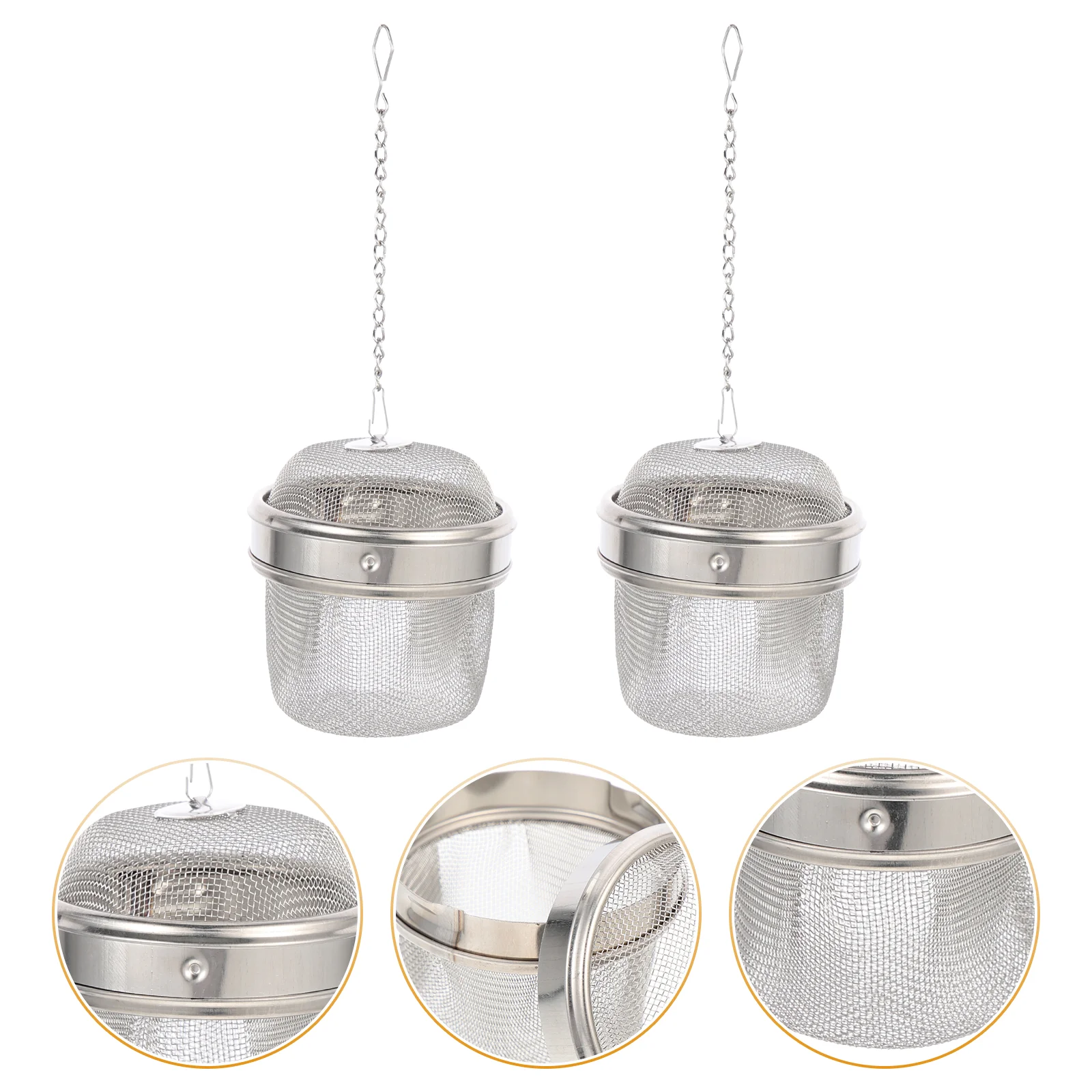 2 Pcs Seasoning Balls Jewelry Watch Basket Washing Component Practical Cleaner Soup Strainer Stainless Steel