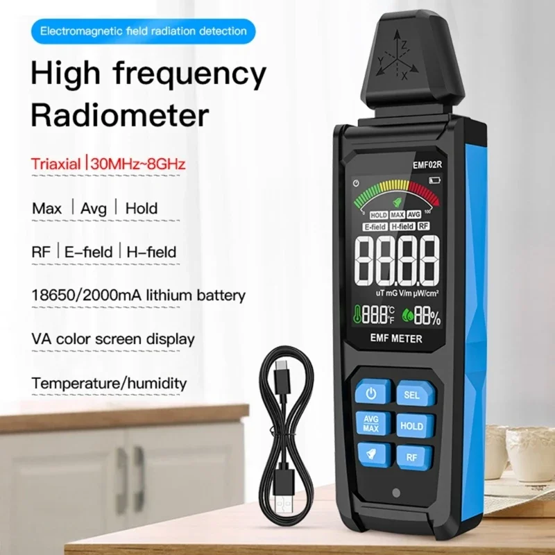 

Radiation Tester ABS Radiation EMF Analyzers Radiation Comprehensive Detection Clear Data Screen ABS