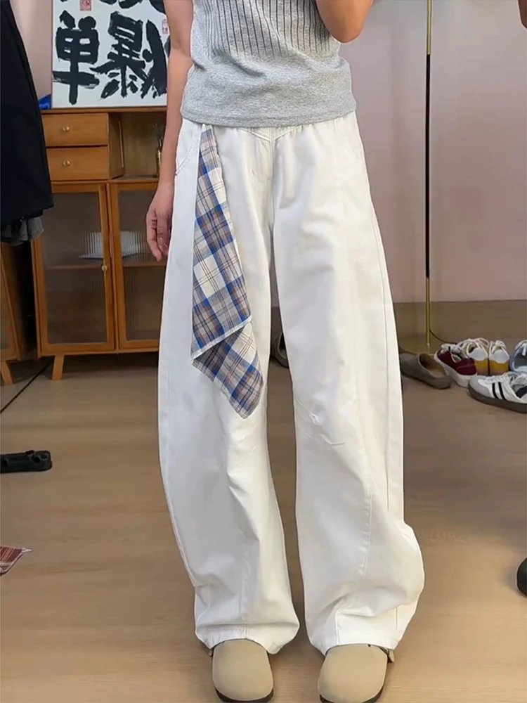 

Paris Washed Men's Summer Heavyweight Bell Bottom Jeans White Scarf CleanFit Casual Breathable Straight Leg Loose Fit Jeans