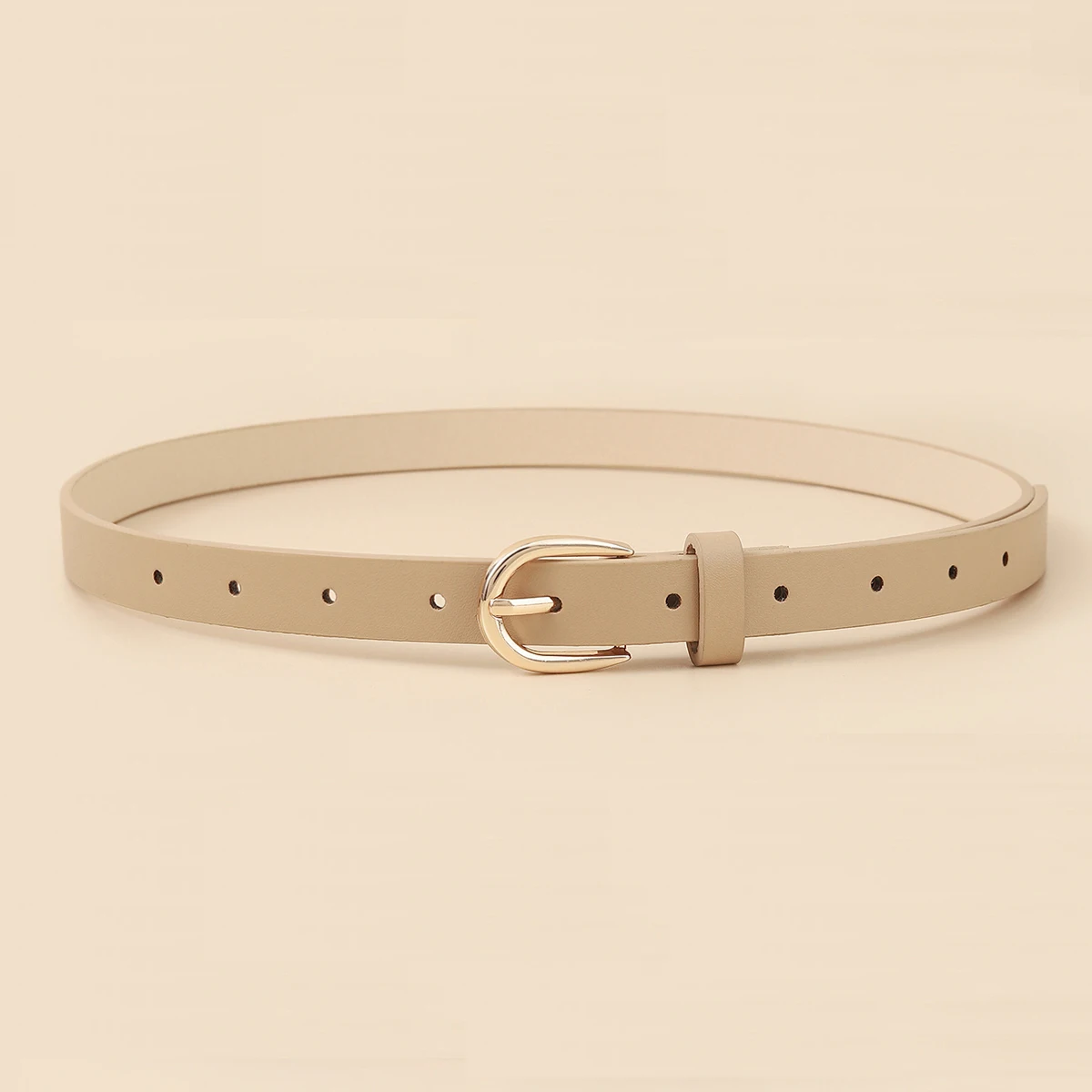 4pcs Women Skinny PU Leather Belt Thin Waist Belt with Metal Buckle for Pants Jeans Dresses