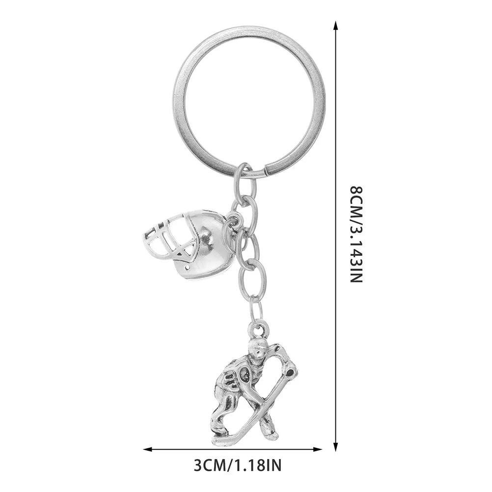 2 قطعة سلسلة المفاتيح هوكي الجليد شكل فريد متعدد الاستخدامات لمحبي الرياضة فريق المدربين دائم تذكار هدية الرياضة المفاتيح لمحبي #3