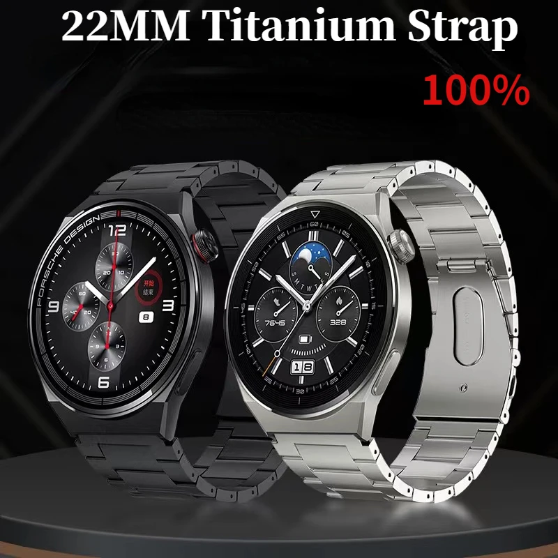 22mm Titanium Metal Strap For Huawei Watch 5/GT6-5 Pro Light Stainless Steel Wristband For Samsung Watch3/S3/Amazfit GTR/Stratos