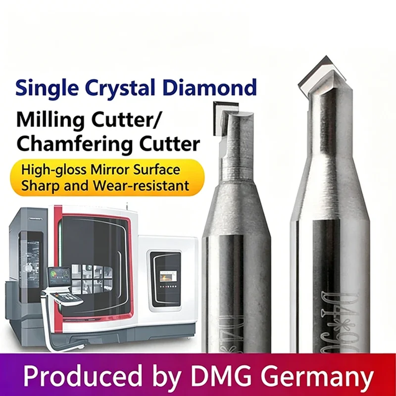 MCD Single Crystal Diamond End Mill Single Crystal Diamond Chamfer Cutter Suitable For Copper, Aluminum And Acrylic