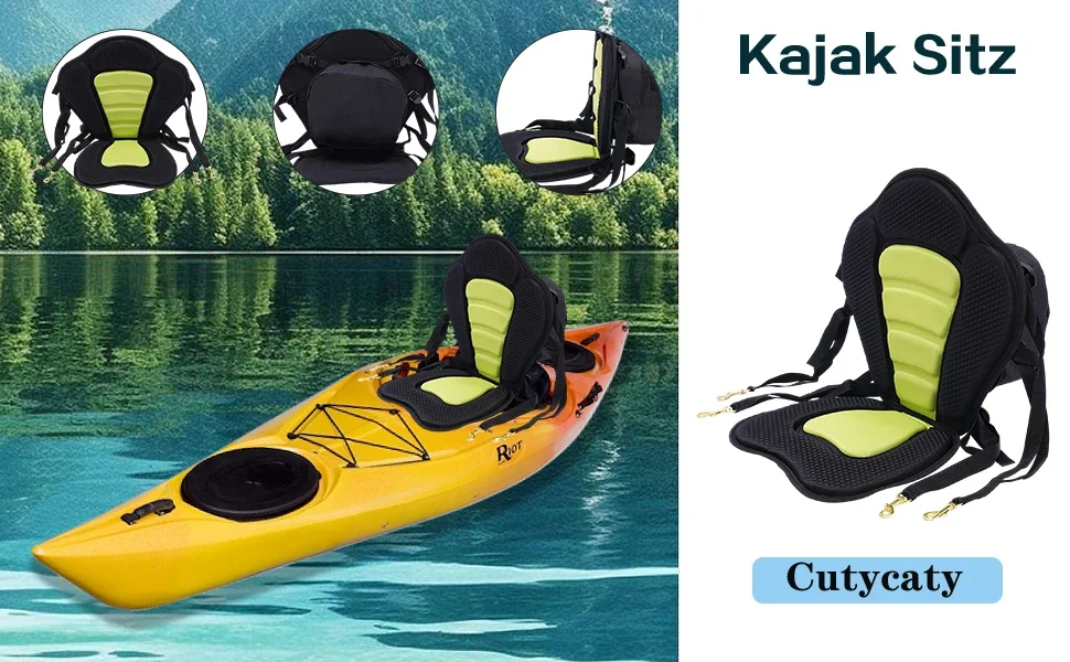 

Padded Deluxe Kayak Seat Detachable Backpack Bag Back Canoe Backrest Adjustable Seat Fishing Boat Seat with Storage Bag