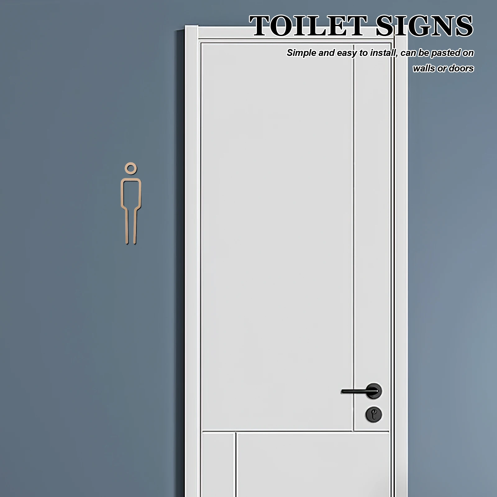 

Bath Toilet Sign Male Female Bathroom Golden Acrylic Door Signs for Home Men and Women