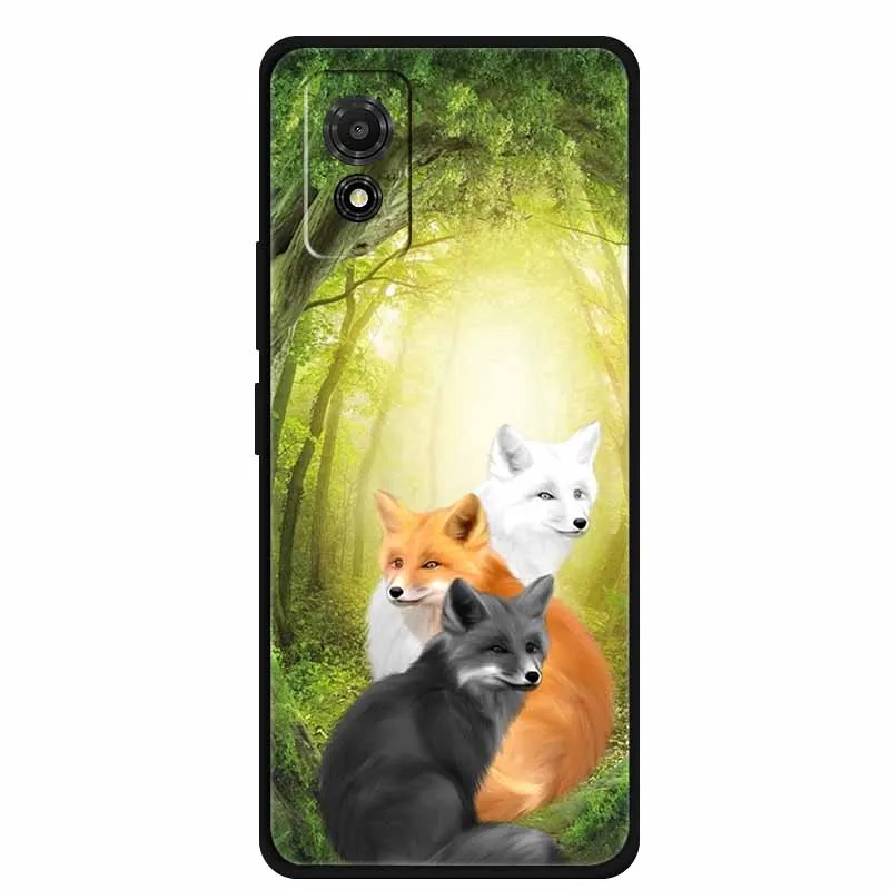 Phone Case For TCL 501 Case TCL501 Painted Cat Silicone Protective Cover for TCL 501 T433D 2024 Bumper Protector Fundas Coque