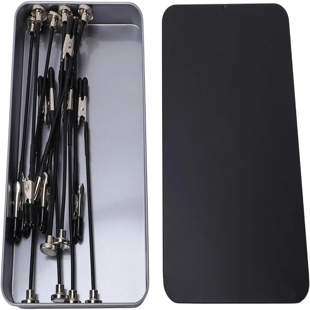 12pcs Flexible Clips Helping Hands 0.47in Opening Magnetic Bendable Soldering Station Steel Box Alligator Clip Sticks