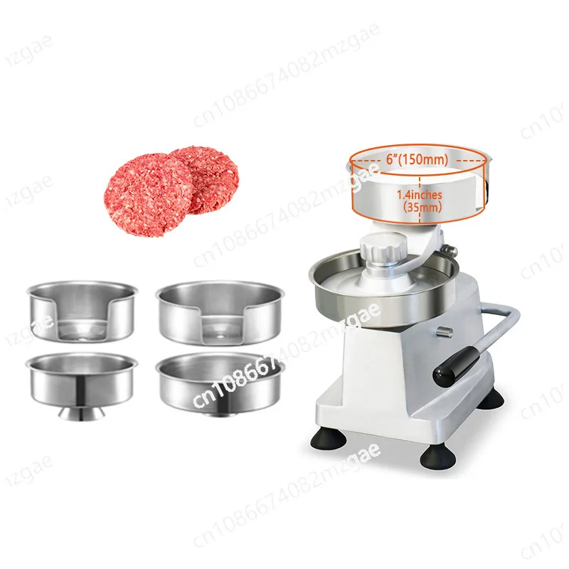 

2-in-1 stainless steel 130150mm manual burger patty forming machine, cooked food commercial model
