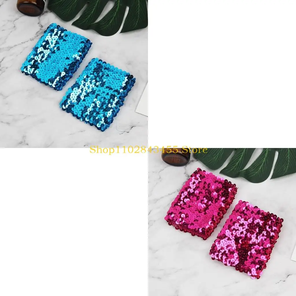 49MC Stylish Stretchy Elastic Arm Sleeves Blingbling Sequins for Party Costume Women's Cuffs Arm Sleeve with Sequins