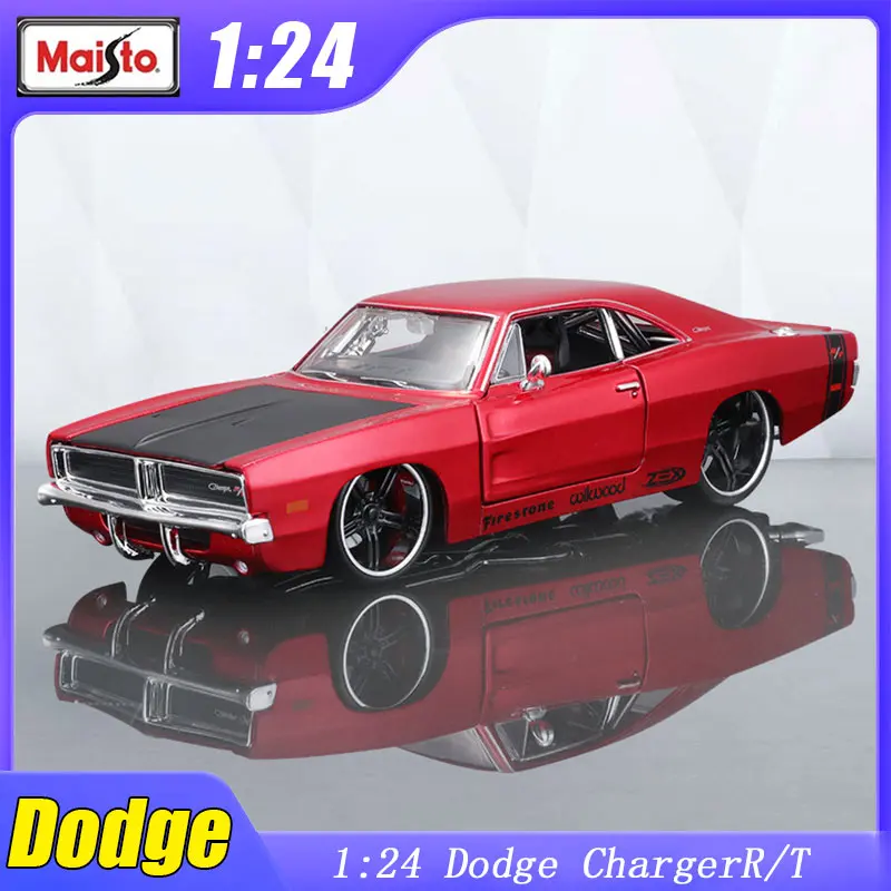 1:24 Maisto 1969 Dodge Challenger R/T 1970 Model Car Alloy Sports Diecast Metal Toy Vehicle Simulation Collection Kids Gifts