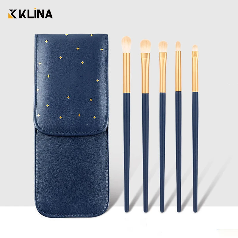 KLINA 5PCS Eye Makeup Brushes Set Eyeshadow Eyelids Eyeliner Eyebrow Detail Blending Professinal Make Up Cometic Tools For Women