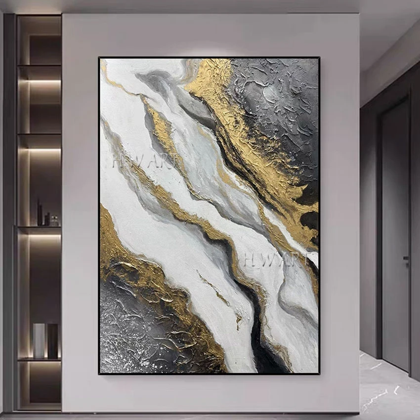 

Canvas Abstract Picture China Import Item Decoration New Arrival Acrylic Wall Frameless Showpiece Black And White Art Painting