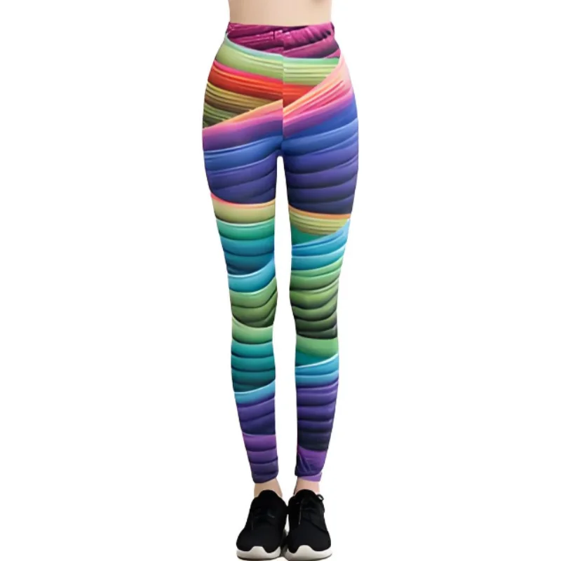 

Модные повседневные облегающие леггинсы в европейско-американском спортивном стиле 2026 года для уличного образа и индивидуальности