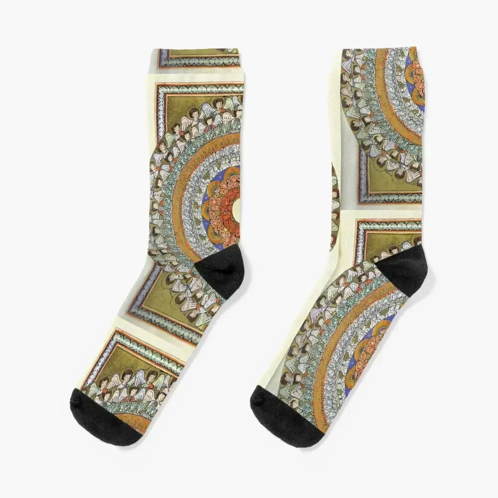 The Choirs of Angels. From the Rupertsberg manuscript Socks cool football fashionable Men's Socks Luxury Women's