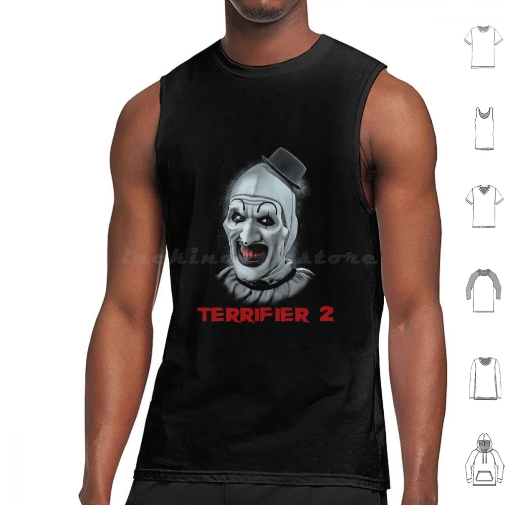 Spooky And Scary Clown Terror Tank Tops Vest Sleeveless Art The Clown Horror Clown Terrifier Movie Halloween Horror Movie