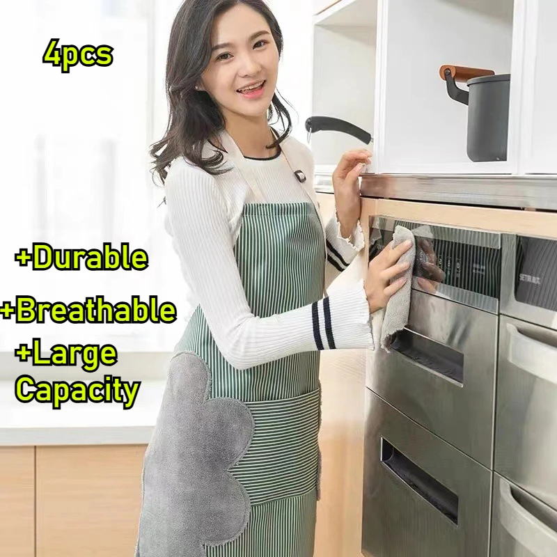 

Фартук женский для дома и кухни, водоотталкивающий, маслоотталкивающий, рабочий фартук для взрослых, мужской, для приготовления пищи, эксклюзивный, с защитой талии и полотенцем для рук