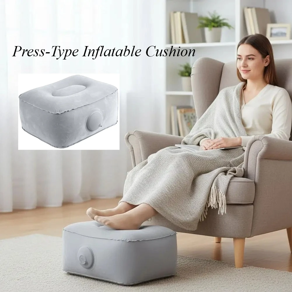 Travel Pillow Inflatable - Press-Type Inflatable Cushion Travel Foot Rest