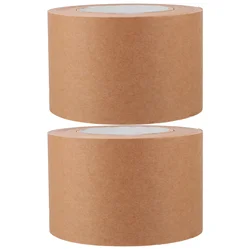 Fita de papel Kraft, Adesivo marrom para caixas, Transporte largo resistente, 2 rolos