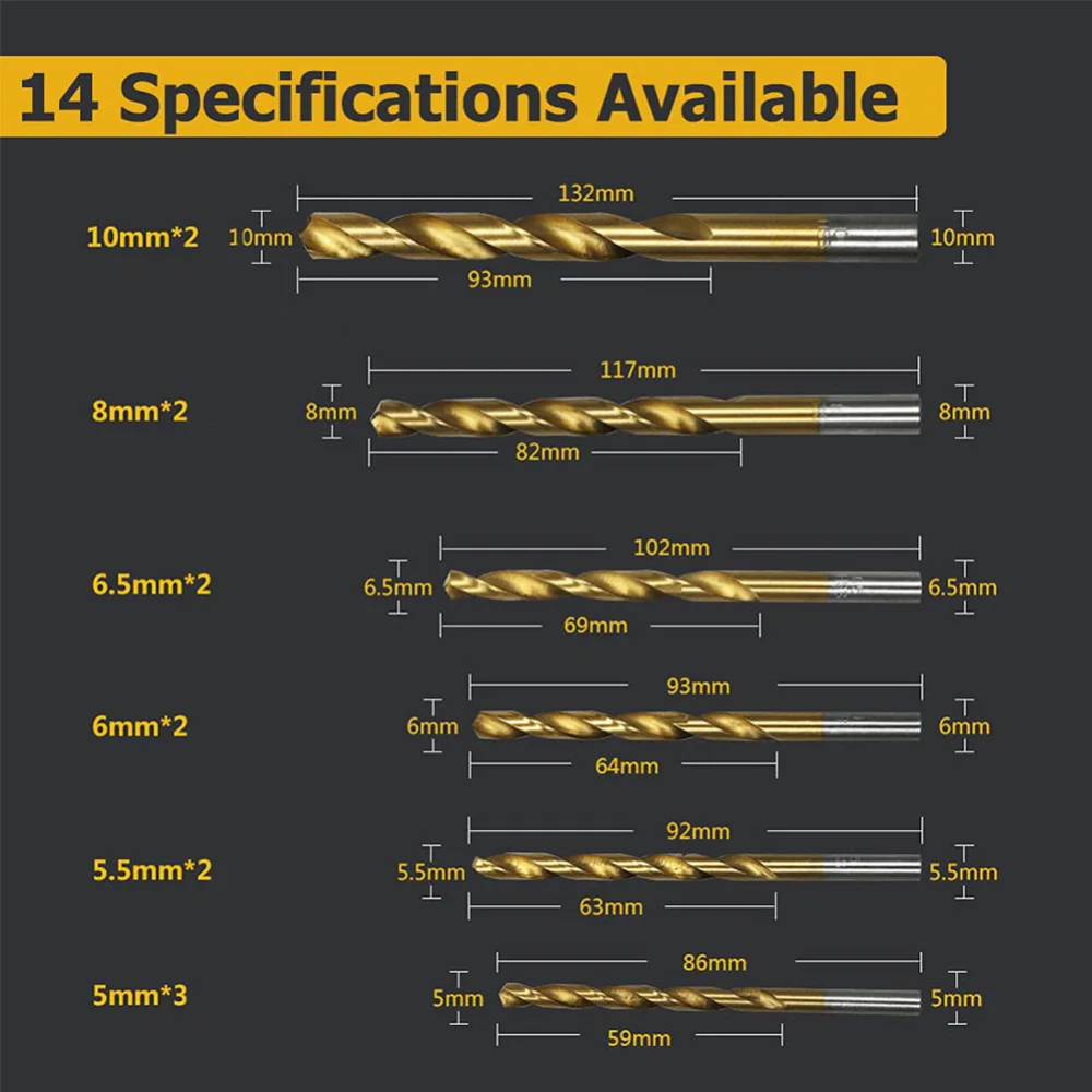 99 Pcs1.5mm-10mm Titanium Drill Bit Set for Steel Wood Plastic, Metal Copper Aluminum Alloy with Storage Case