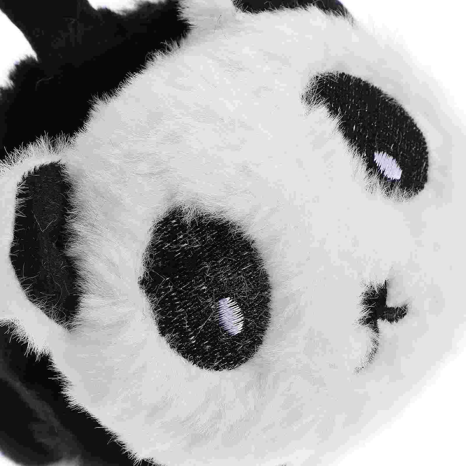 Panda Aquecedores de Pelúcia Capas de Inverno Orelhas de Animal Tiara Unissex 3D Universal