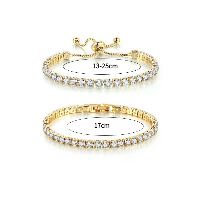 2pcs adjustable brass bracelet set for women, fully studded with diamonds, hypoallergenic, elegant, and of high quality