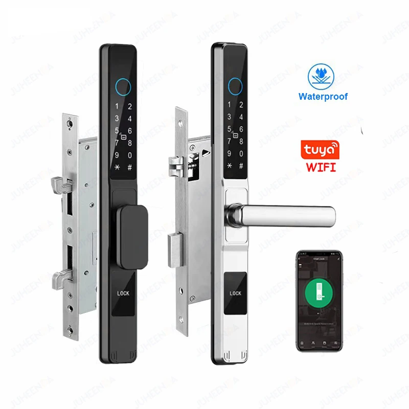 Tuya Smartlife WiFi Remote Control Waterproof Smart Lock Sliding Aluminum Door Digital Password Card Fingerprint Electronic Lock