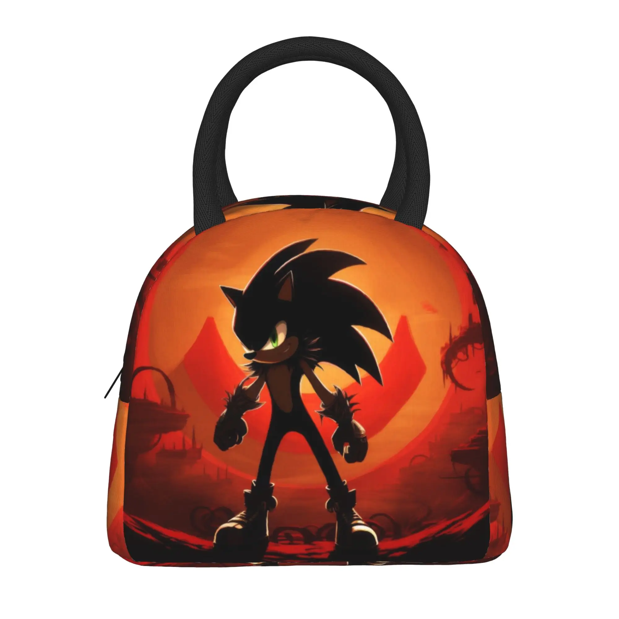 Shadow The Hedgehogs  Insulated Lunch Bag Cooler Bag Reusable  Portable Tote Lunch Box Men Women Work  Picnic