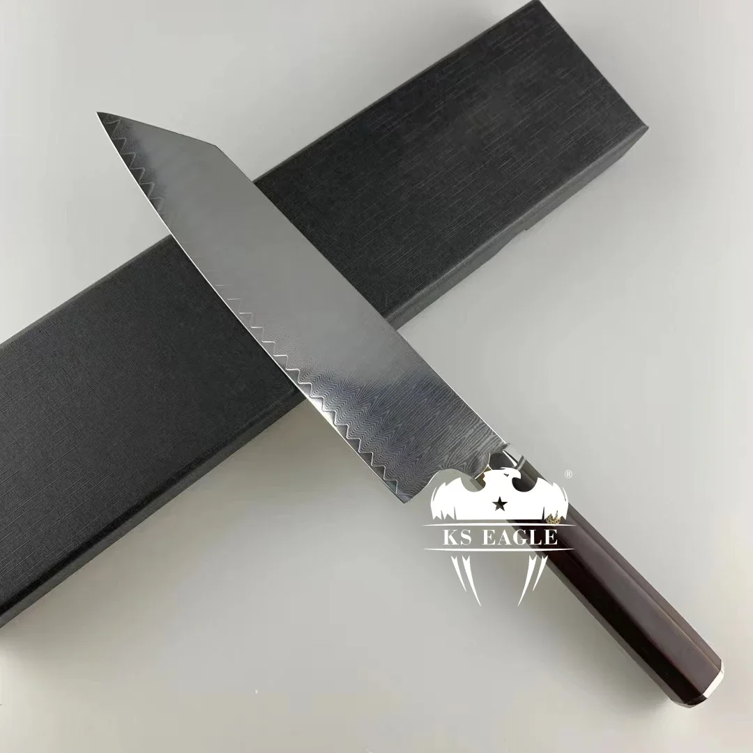 8 Inch Kiritsuke Knife 73 Layers Damascus Steel Blade Sharp Chefs Cleaver Meat Slicing Vegetables Kitchen Knives Rosewood Handle