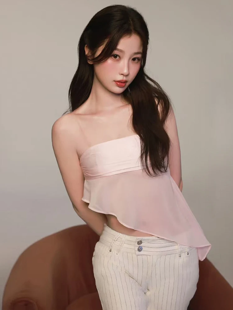 Doce rosa me guarnição regata feminina emagrecimento colete weide puss commute sle ort comprimento pulôver cor