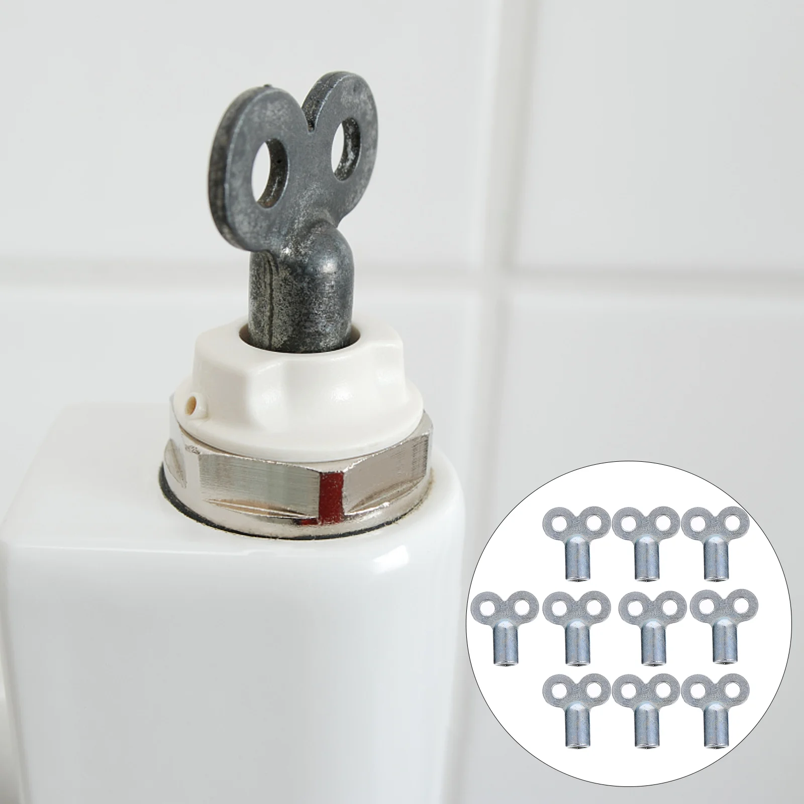 

10 Pcs Vent Zinc Alloy Radiator Key Wrenches Air Plumbing Keys Square Socket Purge Valve Accessories Bleeding Aerator