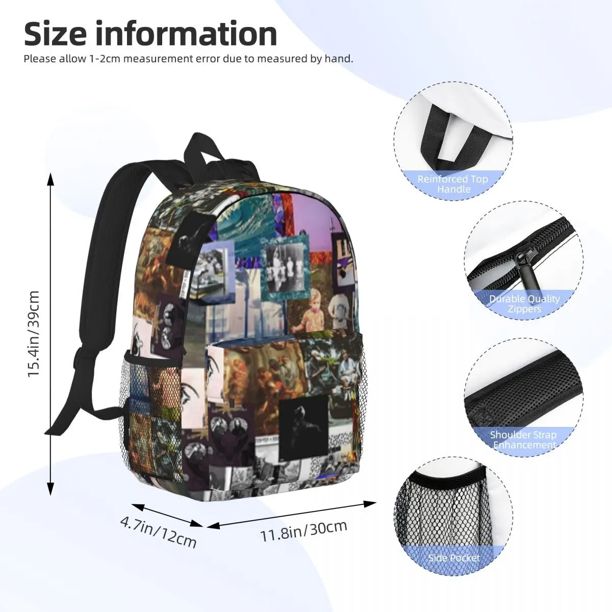 Mochila ligera con estampado, morral escolar de 15 pulgadas, a la moda, novedad