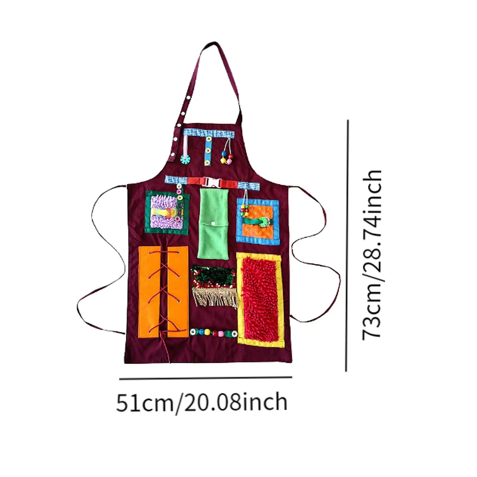 

Sensory Apron Sensory Blanket ,Portable Gift Educational Toy, Multiple Uses ,Activity Apron Fidget Apron for Memory Loss