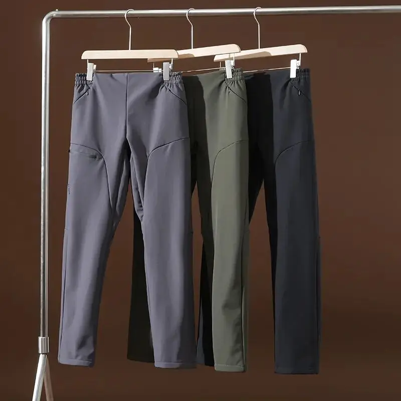 

Men's Thiened Soft ell Casual Pants Windproof Warmth Autumn Winter Straight Leg Pants Comfortable Breathable Polyester Nylon