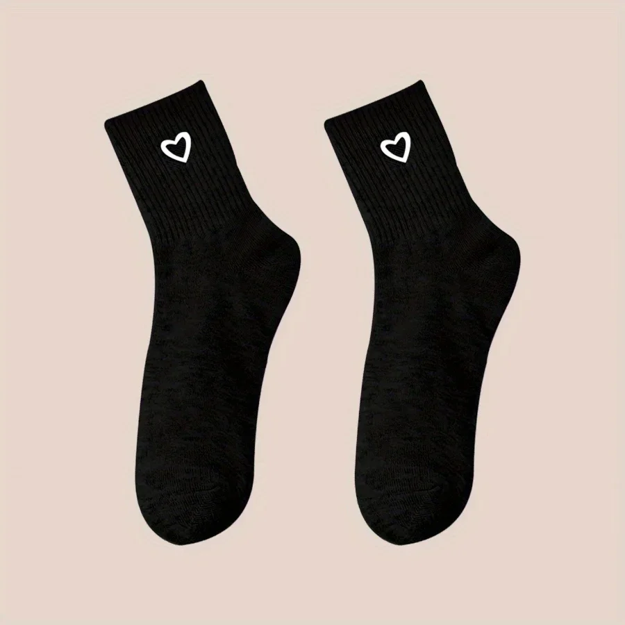 12 pares de calcetines en forma de corazón de estilo universitario: adecuados tanto para hombres como para mujeres, cómodos y agradables para la piel