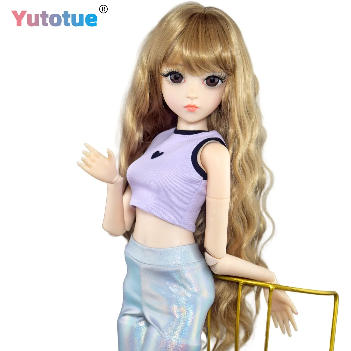 

YUTOTUE 1/3 BJD кукла игрушка высота 60 см модная кукла для девочек вьющиеся волосы жилет брюки обувь полный комплект реалистичный