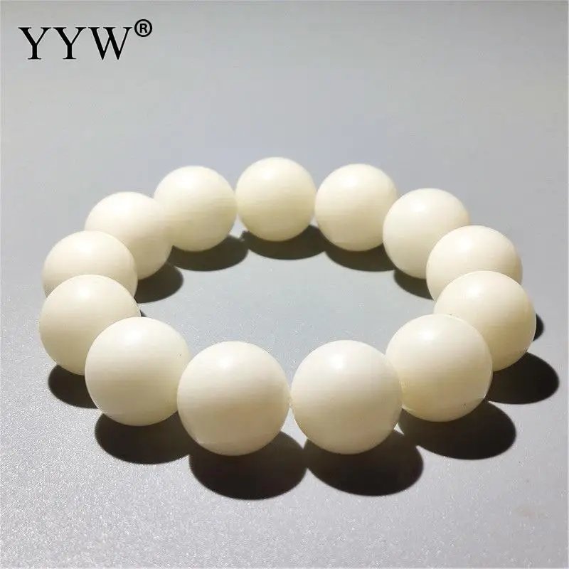 Big Size 12mm 20mm White Bodhi Root Barrel Beads Bracelet Women Men Meditation Mala Buddhist Rosary Yoga Wrist Jewelry Bracelets