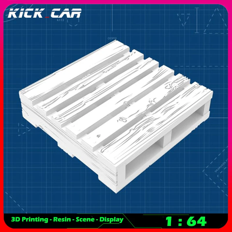 Kickcar 1/64 Forklift Plate Model Car Diorama Uncolored Resin Garage Scene Repair Tools Decoration Simulation Scene Toy