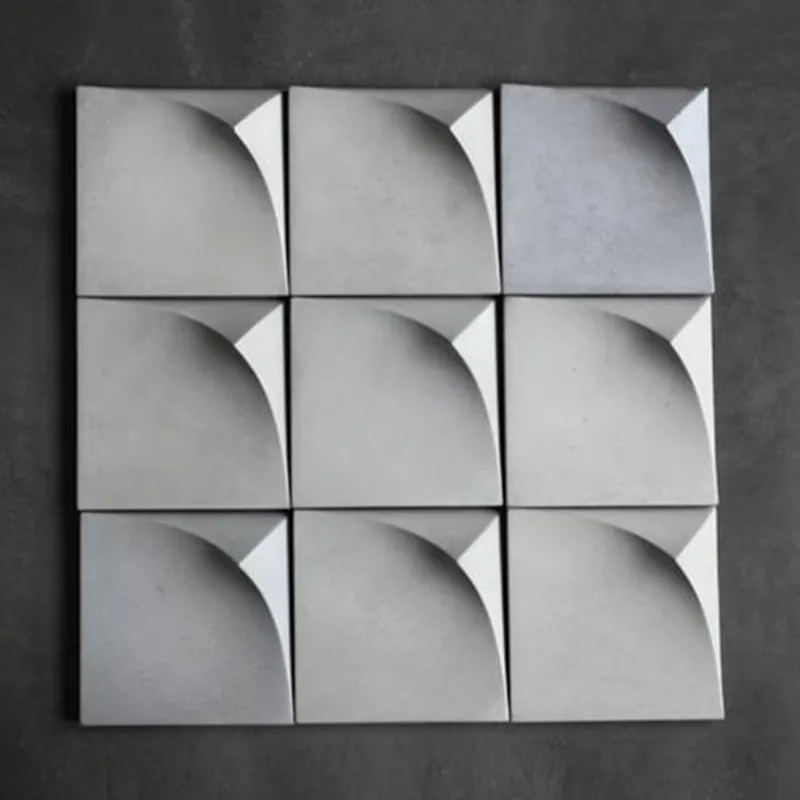 Nordic Style Cement Concrete Wall Mold, Silica Gel Mold, Simple Design, Square, Home Background