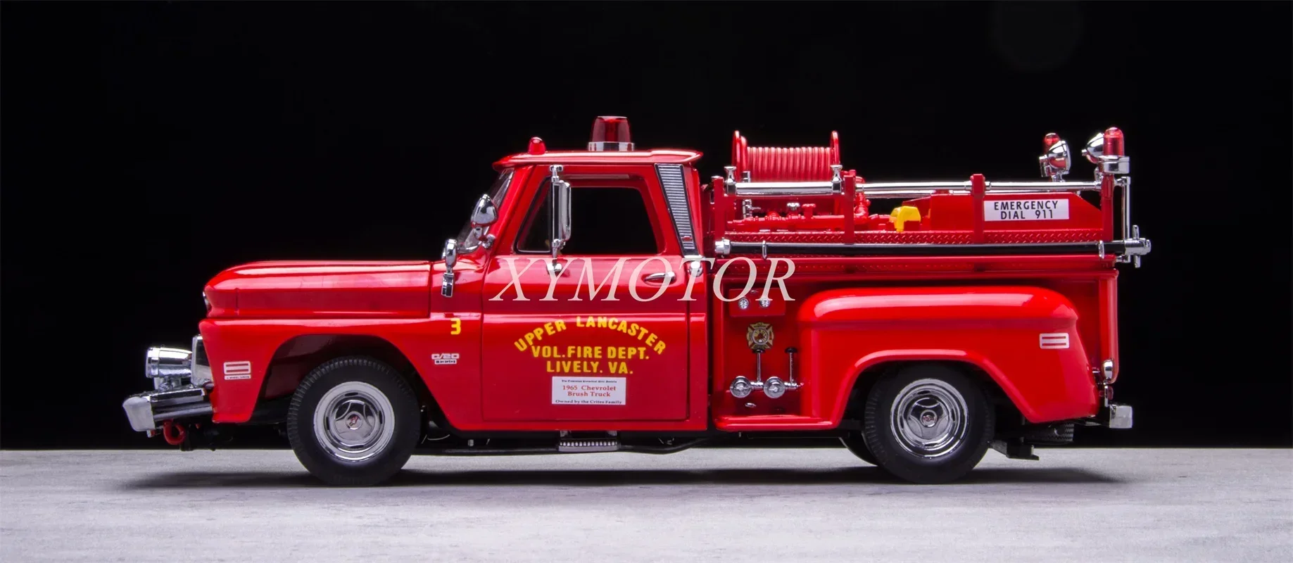 Sunstar 1/18 For Chevrolet C-20 1965 fire engine truck Metal Diecast Model Car Red Toys Gifts Hobby Display Ornaments Collection