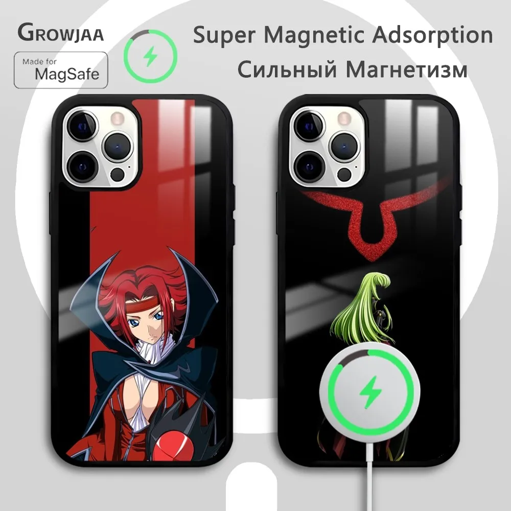 

C-Code G-Geass Cartoon Phone Case For iPhone 16 15 14 13 12 11 Pro Max Plus Mini Magsafe Mirror Wireless Magnetic Funda