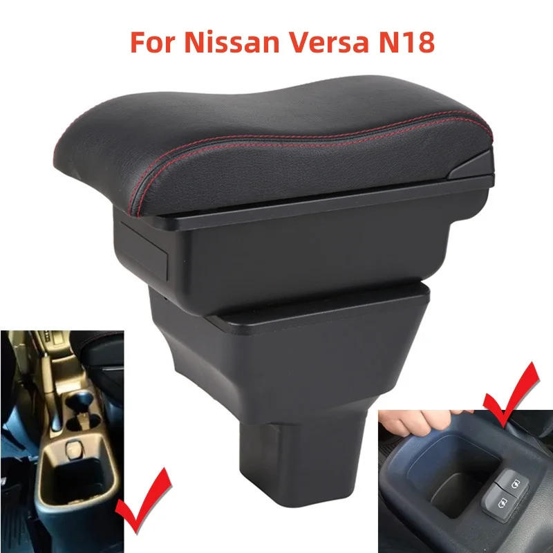 Armrest Box for Nissan Versa N18 Car Arm Hand Rest Center Console Storage USB Retrofit Parts Accessory