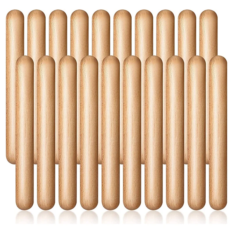 20Pieces 8 Inch Kids Rhythm Sticks Music Lummi Sticks Classical Wood Claves Musical Percussion Instrument Musical Sticks