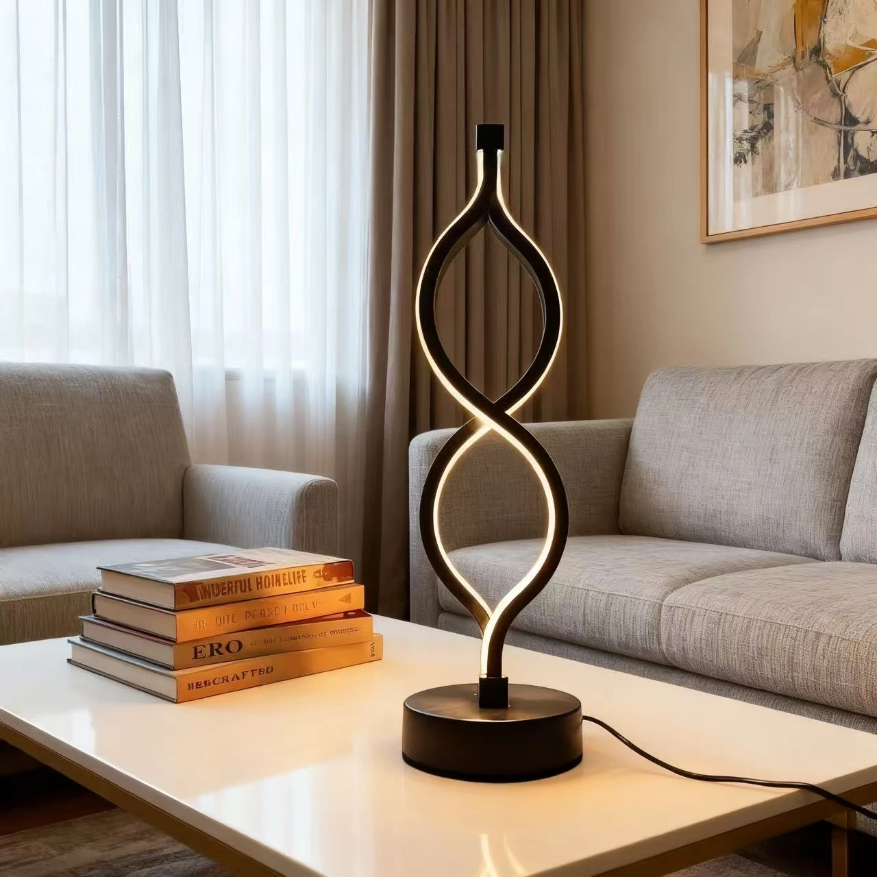 Modern Desk Lamp USB Eye-Caring Three-Color Table Lamp Bedroom Desktop Lighting Decor