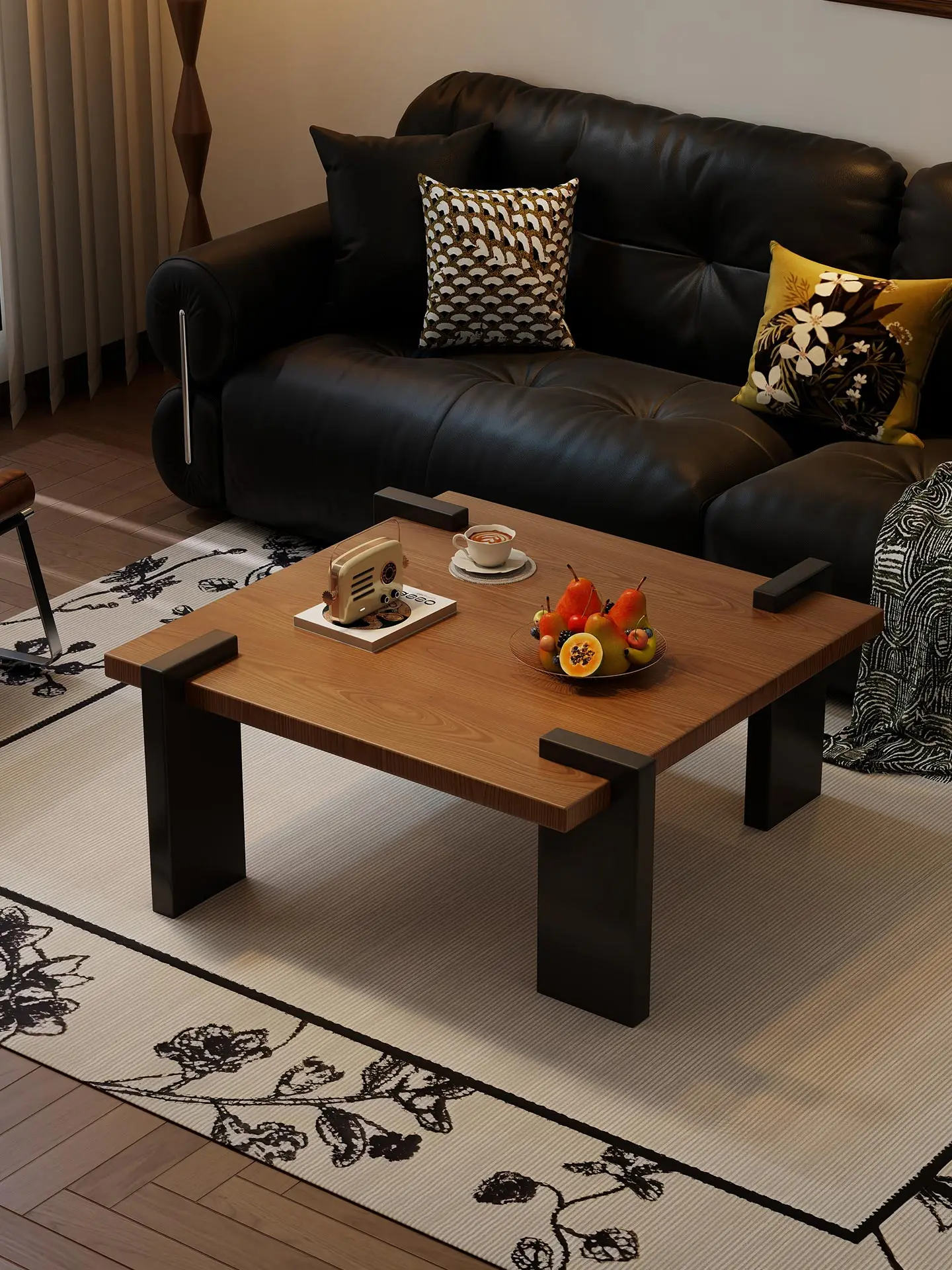

Retro Style Solid Wood Coffee Table Living Room Home New Small Apartment Retro Coffee Table Modern Creative Modern French Table